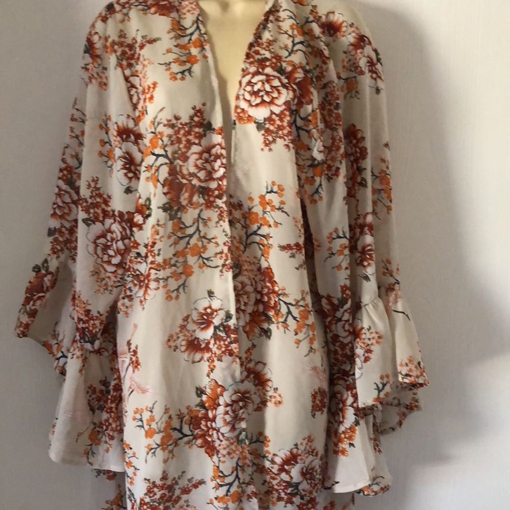 Women’s spring Open front long floral kimono cardigan topper